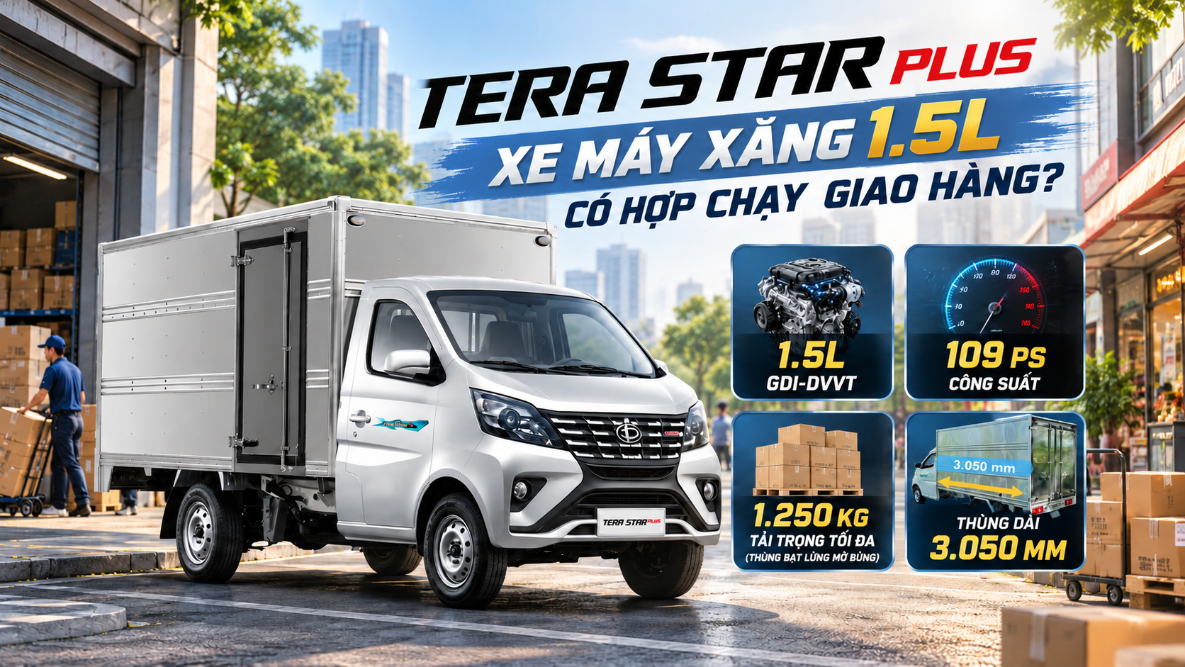 TERA STAR PLUS: Xe máy xăng 1.5L có hợp chạy giao hàng?