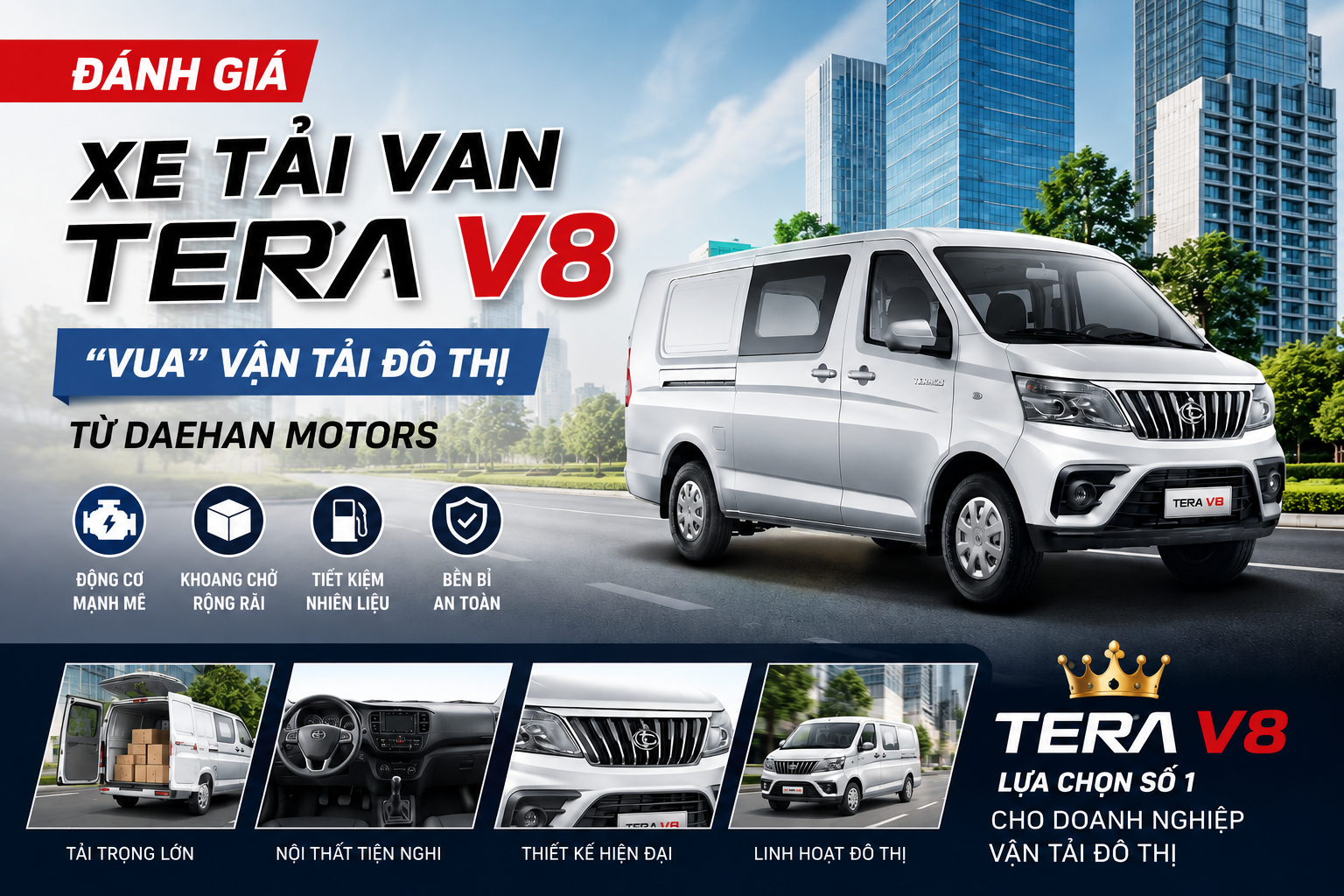 Đánh Giá Xe Tải Van Tera V8: "Vua" Vận Tải Đô Thị Từ Daehan Motors