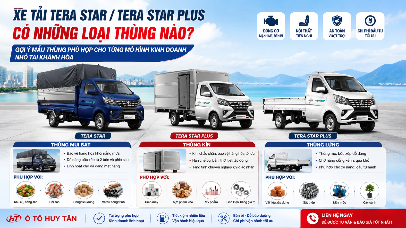 Xe Tải Tera Star/Tera Star Plus Có Những Loại Thùng Nào?