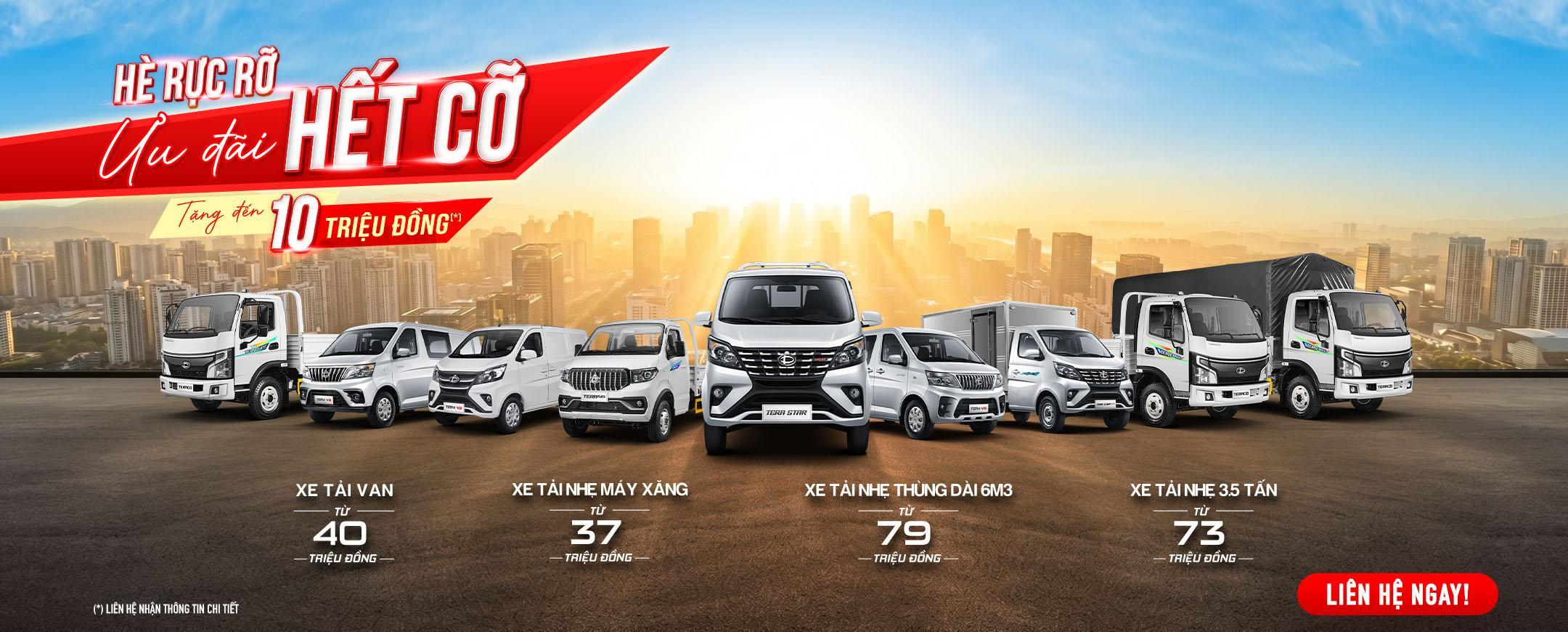 Chương trình ưu đãi tiền mặt dành cho khách hàng mua xe tải nhẹ và xe tải van